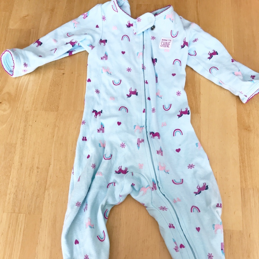 Baby footed unicorn and rainbow onesie